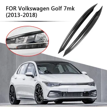 Forlygte Øjenlåg Øjenbryn Dække Protector Carbon Fiber Forlygte Øjenlåg Trim Dekoration til VW Golf Mk7 2013-2018