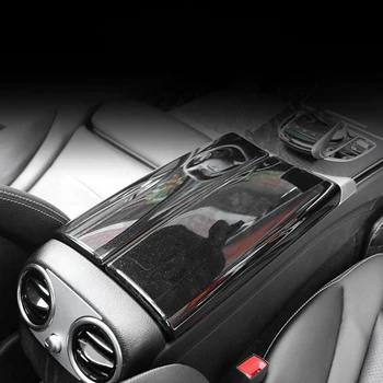 Opbevaringsboks Panel Dækker Armlæn Max Panel til Mercedes Benz C-Klasse W205 GLC X253 Center Konsol Dække Klistermærker Trim