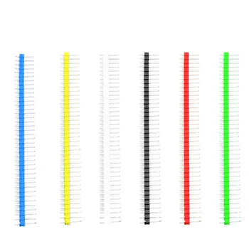 10stk Pin Stik Enkelt Række Pin Enkelt Række Lige Pin-Sort / Hvid / Rød / Gul / Grøn / Blå 2,54 MM
