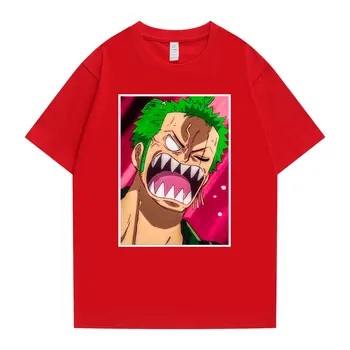 2021 Nye t-shirt Roronoa Zoro Print t-shirts til Mænd Et Stykke Animationsfilm t-shirts Mærke Herre Bomuld Unikke Streetwear Åndbart Tøj
