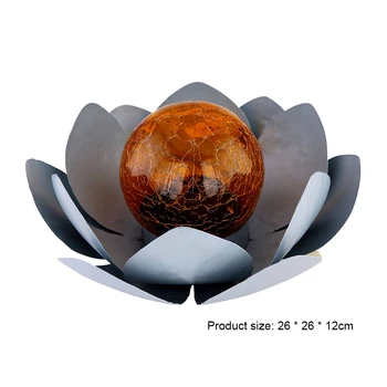 Kreative Lotus Base Led-Metal Sol Blomst Udendørs Glas Bolden Dekoration Drømmende belysning Effekt Haven Night Lights