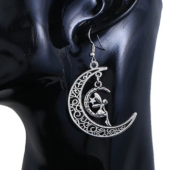 Crescent Dråbe Øreringe Mystiske Gotiske smykker Heks Celtic Hedenske tar Månen Himmelsk Fase Witchy Gudinde Mode Kvinde Gaver