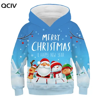 Efteråret Snemanden Jul Hættetrøjer Børn Piger Gave Sweatshirts til de Varme Santa Claus Udskrive 3D-Tøj med Lange Ærmer 4-14 År