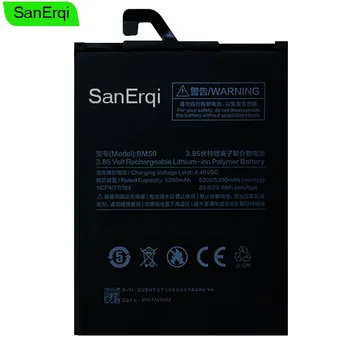 SanErqi BM50 Batteri Til Xiaomi Mi Max 2 Batería Batterie Batterij Akkumulator-Batteri 5200mAh