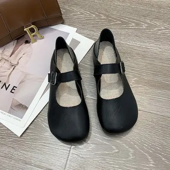 2021 nye trendy mode enkelt sko kvindelige Mary Jane sko med lav-top big head blid sko college stil Kvinders flade sko