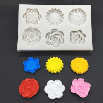 Solsikke Steg Chrysanthemum Silikone Sugarcraft Forme Chokolade Cupcake Bagning Fondant Kage Udsmykning Værktøjer