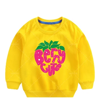 2-12years Berry Print Bomuld Piger Sweatshirts Barn Kid Tøj Forår, Efterår Baby Tøj Drenge med Lange Ærmer Toppe, Hættetrøjer