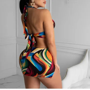 Sexet Badedragt 2021 Kvinders Mode Asymmetrisk Hul Skåret Ud Sexet Abstract Olie Paintd Kvinders Badetøj til kvinder badedragt#G