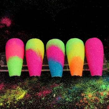 Fluorescerende Pulver Sukker Til Nail Design-Dekorationer-Neon Glitter Pulver Manicure Tilbehør Farverige Negle Fine Glitter Dust