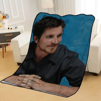 Nye Ankomst Christian Bale Tæpper Udskrivning Blødt Tæppe Smide På Hjem/Sofa/Sengetøj Bærbare Voksen Rejse Dækning Tæppe