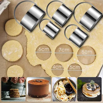 5 Stk Cookie Cutter med Håndtag & 3 Pc ' er Rund Kage Formen Fastsat Aluminium Legering Kage Pan