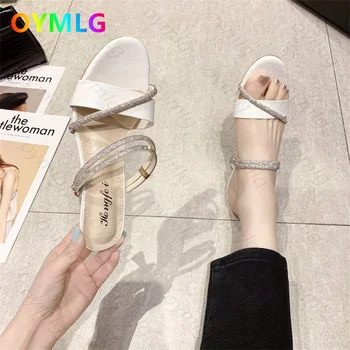 To-wear sandaler kvindelige sommer open-toe ord med enkle alsidige ydre slid sandaler firkantet tå bryllup stilet høje hæle