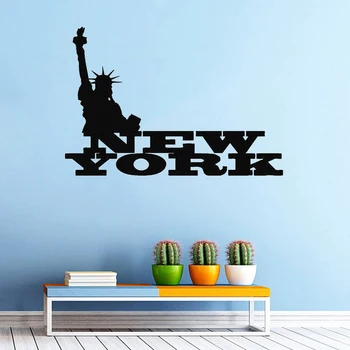Byens Skyline Decal Statue of Liberty i New York Tegn Til Vinyl Klistermærke Verden Decal For Hjemmet, Og shop Kantine Indretning RB-31