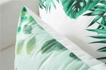 Grøn Pude Dække Bløde, Tropiske Blade Hjem Dekorative til Sovesofa 45x45cm Pige Plads Stilfulde Indretning