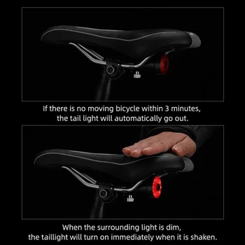 Smart Cykel baglygte Automatisk Start-stop Bremse 6-niveau Vandtæt USB-Genopladelige Cykel baglygte på Cykel LED Lys