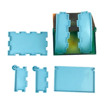 1 Sæt Domino opbevaringsboks Epoxy Harpiks Skimmel DIY Håndværk Støbning Værktøjer Container Silicone Mould LXAE