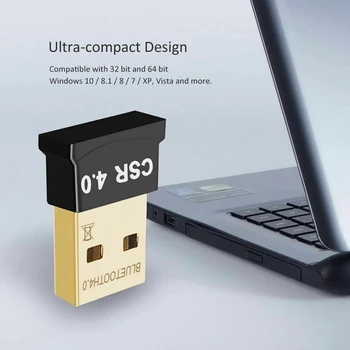 USB Bluetooth Mini Adapter CSR V 4.0 Dongle Dual Mode Trådløse USB 2.0/3.0 basispoint for Windows XP, Win 7