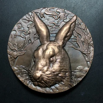 Messing tolv stjernetegn erindringsmønter bronze medalje, relief i kobber kanin erindringsmønter medallion