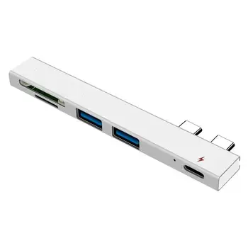 5-I-1 USB-Hub SD-TF Kort Læser Kabel-Adapter PD Afgift Type C-Dockingstation Aluminium Legering Hub for Laptop PC