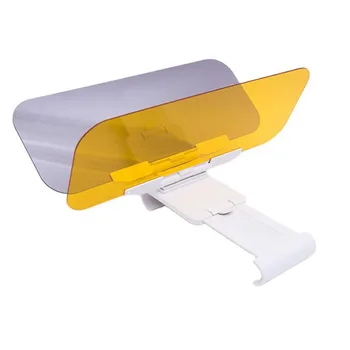 2 I 1 Bil solskærm Extender Dag Nat Anti Sollys Anti-Blændende Glas Goggle Anti-UV-Fold Roterbar Klart Kørsel Spejl