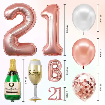 21-års Fødselsdag Part Dekorationer Kits Ballon Regn Gardin tillykke med Fødselsdagen Forsyninger til Voksen i Hjemmet Indretning