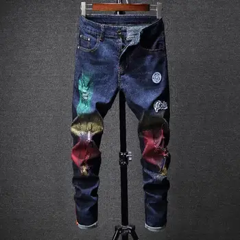Nye Ankomster Mænd Mode Stretch Jeans Slim Fit Straight Denim Bukser, Vintage Bukser