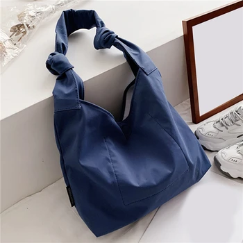 Kvinder Skuldertaske Med Stor Kapacitet Kvindelige Casual Tote Taske Solid Farve Kvindelige Rejse Pung Simple Shopping Tasker