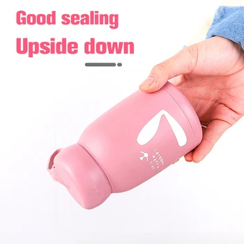 330ml Kanin Termokande Cup Dobbelt Isoleret Glas Vand Flaske Temperatur Cup Termokande Og termoflasker Te Mælk Børn Gave