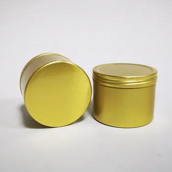 20pcs Runde Metal Tin Box Lys Tin Mat Guld Aluminium Krukke til Opbevaring Tom Gryde Almindelig Skrue Toppen Te Dåser Creme Kosmetiske Container