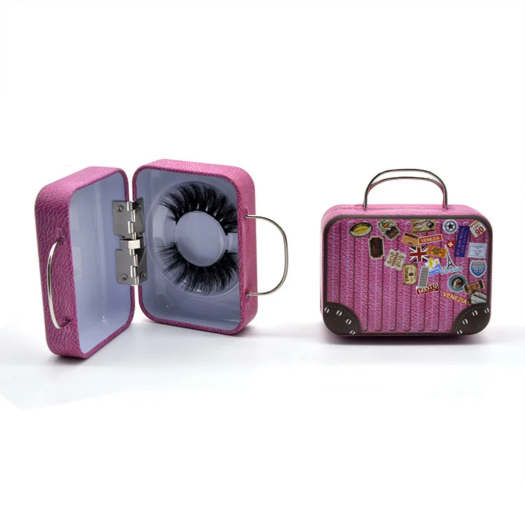 Mini emballage rejse bagage vipper kuffert mink-vipper, bløde krøllede tilfælde tomme blik rabat < Skønhed Essentials | Levade.dk