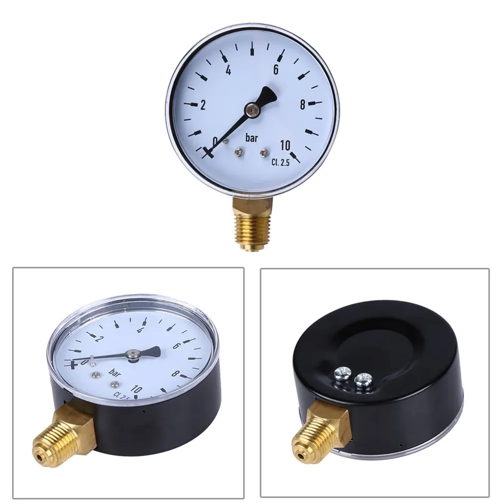 1/4 "NPT Manometer Kompressor Manometer Luft Öldruckmesser 0 10 Bar 